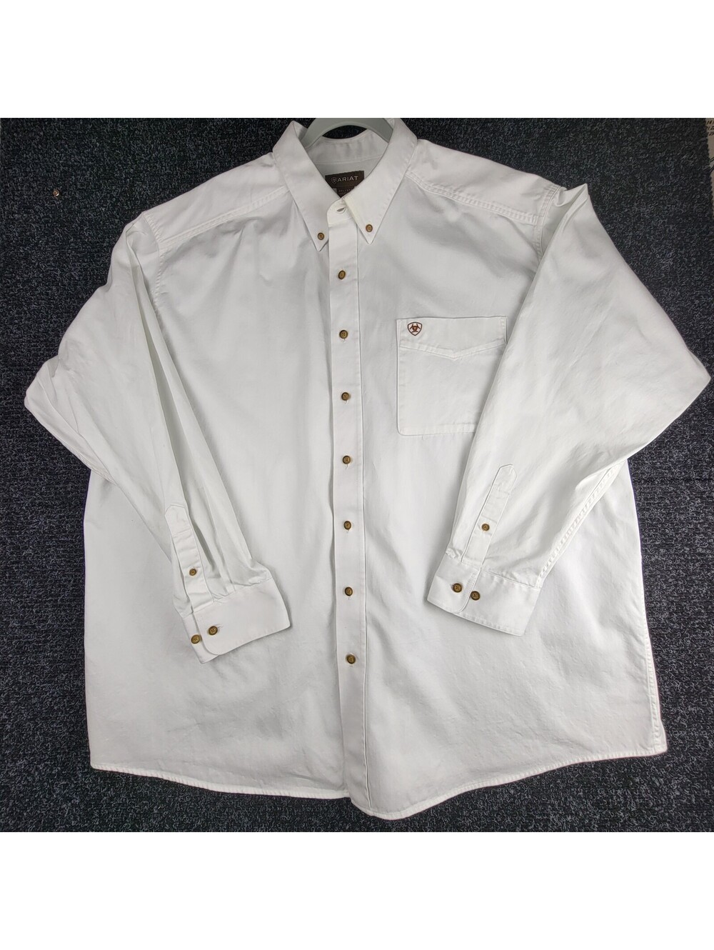 Ariat Men's 3XL Solid Twill Classic Long Sleeve White Button Down Western Shirt